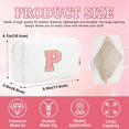 thumbnail image 2 of HSHDLDF Personalized Initial Letter Patch Makeup Bag Preppy Chenille Letter Cosmetic Pouch with Zipper Color1-Pink-P, 2 of 7
