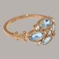 thumbnail image 4 of LBG British Made 9k Rose Gold Synthetic Cubic Zirconia & Natural Aquamarine Womens Engagement Ring - 33 size options - Size 4.75, 4 of 6