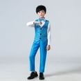 thumbnail image 4 of JAJAHO Boys Suit Shiny Dress Outfit Formal Gentleman Clothes Set Dress Collared Shirt Sequins Waistcoat Suit Pants Bowtie 4PCS Set For 3-16 Years, 4 of 4