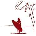 thumbnail image 1 of Surfer on The Beach Sketch - 5" - Die-Cut Sticker - for Cars, Trucks, Windows, Laptops, Tablets 3.0 mil Thick - Dark Red, 1 of 4