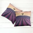 thumbnail image 6 of Ambesonne Floral Throw Pillow Cover 2 Pack, Lavender Flowers Field, 16", Purple Peach, 6 of 7