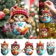 thumbnail image 1 of Adorno para árbol de Navidad 2024 • Colgante acrílico para decoración navideña • Adorno festivo de 8 cm para coche, hogar y fiesta, 1 of 8