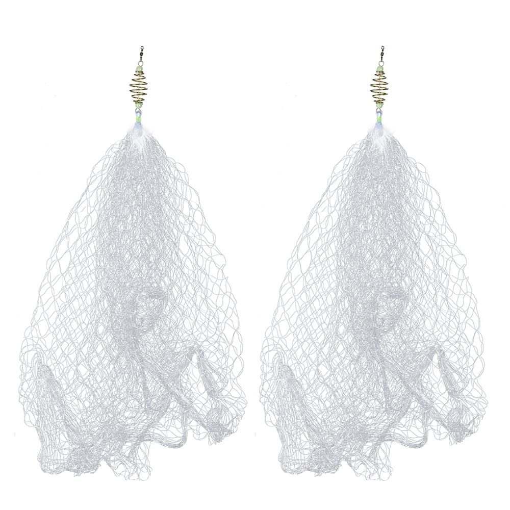 2pcs Copper Spring Shoal Fishing Gill Netting with Luminous Beads Mesh Gill Net 