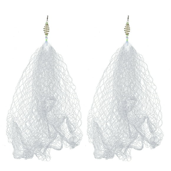 2pcs Copper Spring Shoal Fishing Netting with Luminous Beads Mesh Net for Night Fishing Fishing Tackle