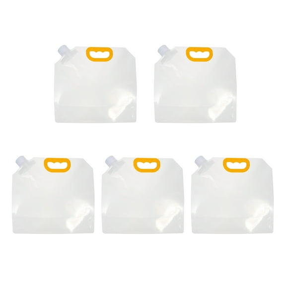 5Pcs Clear Drinking Bag Plastic Beer Pouch Screw Lid Water Bag Plastic Liquor Flask