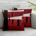 thumbnail image 3 of ARISTURING  Boho Throw Pillow Covers Mid Century Bohemian Red Black Abstract Geometric Decorative Pillow Cases Home Decor Standard Square Pillowcases, 3 of 5