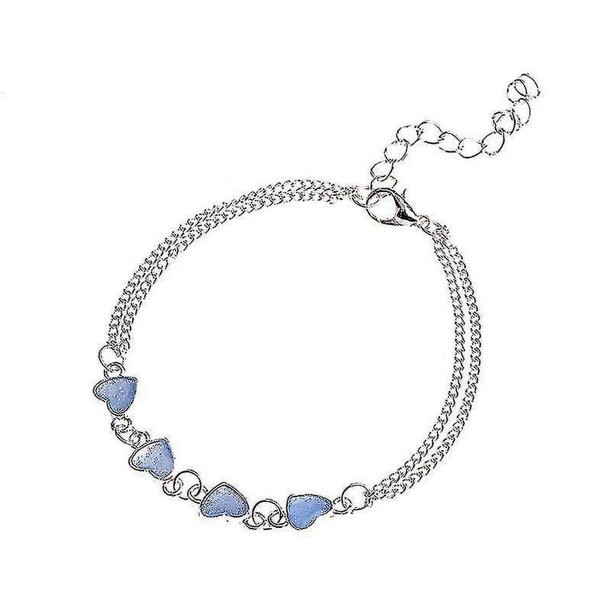 Pulsera luminosa de corazón de melocotón a la moda, decoración de pies que cuida el brillo de la playa