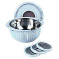 thumbnail image 1 of 4-1 Colander with Mixing Bowl Set, Rotatable Strainer Food Strainers and Colanders 2 Layer Stainless Steel Ergonomic Handle Versatile Vegetable Washing Bowl, 1 of 7