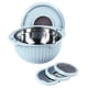 thumbnail image 5 of Cuenco Colador De Alimentos, Cuenco Colador De Acero Inoxidable Con Tapa Desmontable 4 En 1, Base Antideslizante, 3 Accesorios De Rejilla, 5 of 7