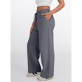 thumbnail image 4 of Womens Wide Leg Sweatpants High Waisted Baggy Lounge Pants Drawstring Flared Joggers with Pockets Dark Gray L, 4 of 8