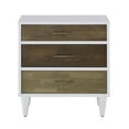 thumbnail image 2 of Weston Home Dorcas Mid-Century 3-Drawer Nightstand, White/Natural Finish, 2 of 7