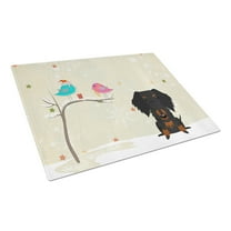 Caroline's Treasures Wire Haired Dachshund Black Tan Glass Cutting Board Large