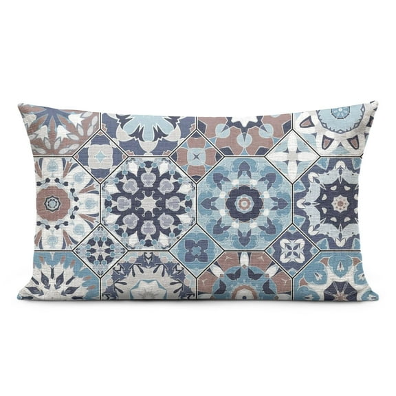 Bohemia Pillow Covers 12x20 Inch Linen Decorative Square Throw Pillow Covers for Home Sofa Bedroom Outdoor Indoor