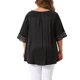 thumbnail image 3 of Blusas Casuales de Manga Corta de Encaje de Talla Grande para Mujeres Agnes Orinda, Cuello Redondo, 4X, Negro, 3 of 6