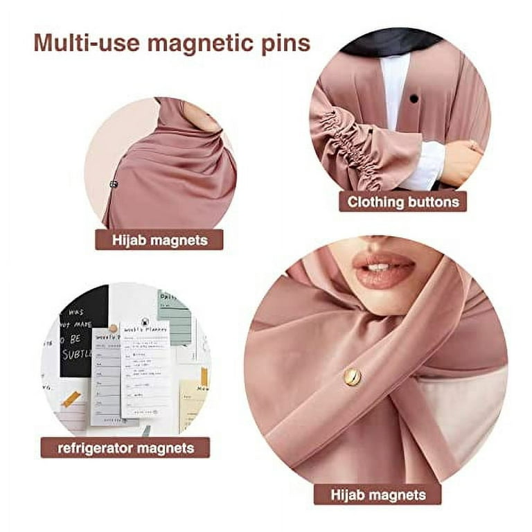 PeacePray 8 Pairs Premium Strong Hijab Magnetic Pins, No-Snag Multi-Use Hijab Magnets, Professional Pinless Magnetic Hijab Pins, Shiny and Matte Style
