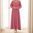 thumbnail image 5 of JBXKXYW Womens Dresses Women'S Muslim Abaya Long Sleeve Arab Dubai Abaya Modern Middle Prayer Belt Eid Long Dress Womens Dresses (Red,M), 5 of 5