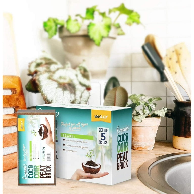 ZeeDix 10 Pcs Premium Coco Coir Bricks Compressed Coconut Coir for  Plants-100% Organic Coco Coir Fiber Potting Soil with Low EC and pH Balance  for
