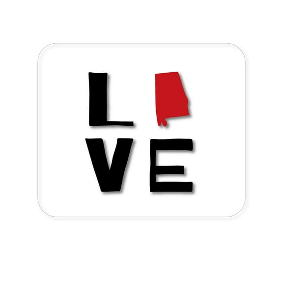 DistinctInk Mouse Pad - 1/4" Foam Rubber - Alabama - Love Black & Red