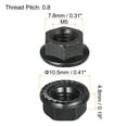 thumbnail image 3 of Uxcell M5 Serrated Flange Hex Lock Nuts, Carbon Steel Black Oxide Finished 100 Pack, 3 of 4