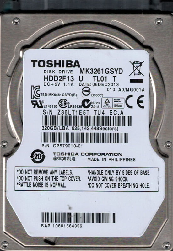 MQ01ABD032 AAE AA00//AX002J China Toshiba 320GB Laptop Hard Drive