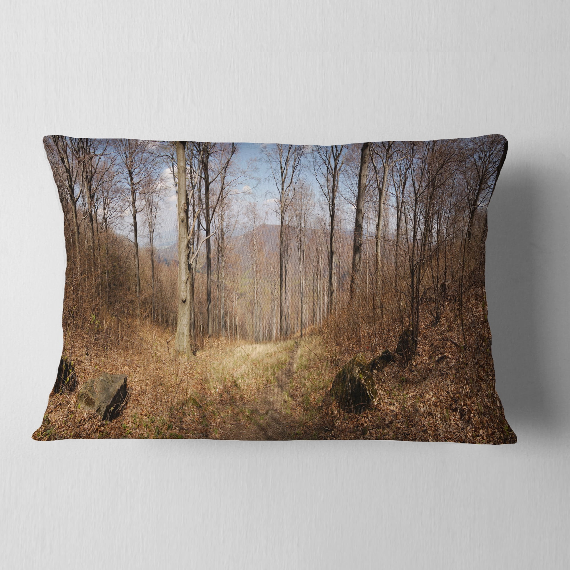 Designart 12" x 20" Multi-color Polyester Throw Pillow