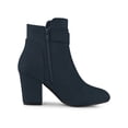 thumbnail image 3 of Women's Round Toe Block Heel Boots Ankle Booties Blue (Size 6), 3 of 7