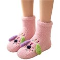 thumbnail image 2 of FAIOROI Womens Fuzzy Socks Cute 3D Dog Cartoon Winter Warm Soft Plush Slipper Socks Christmas Gift Pink Free Size, 2 of 6