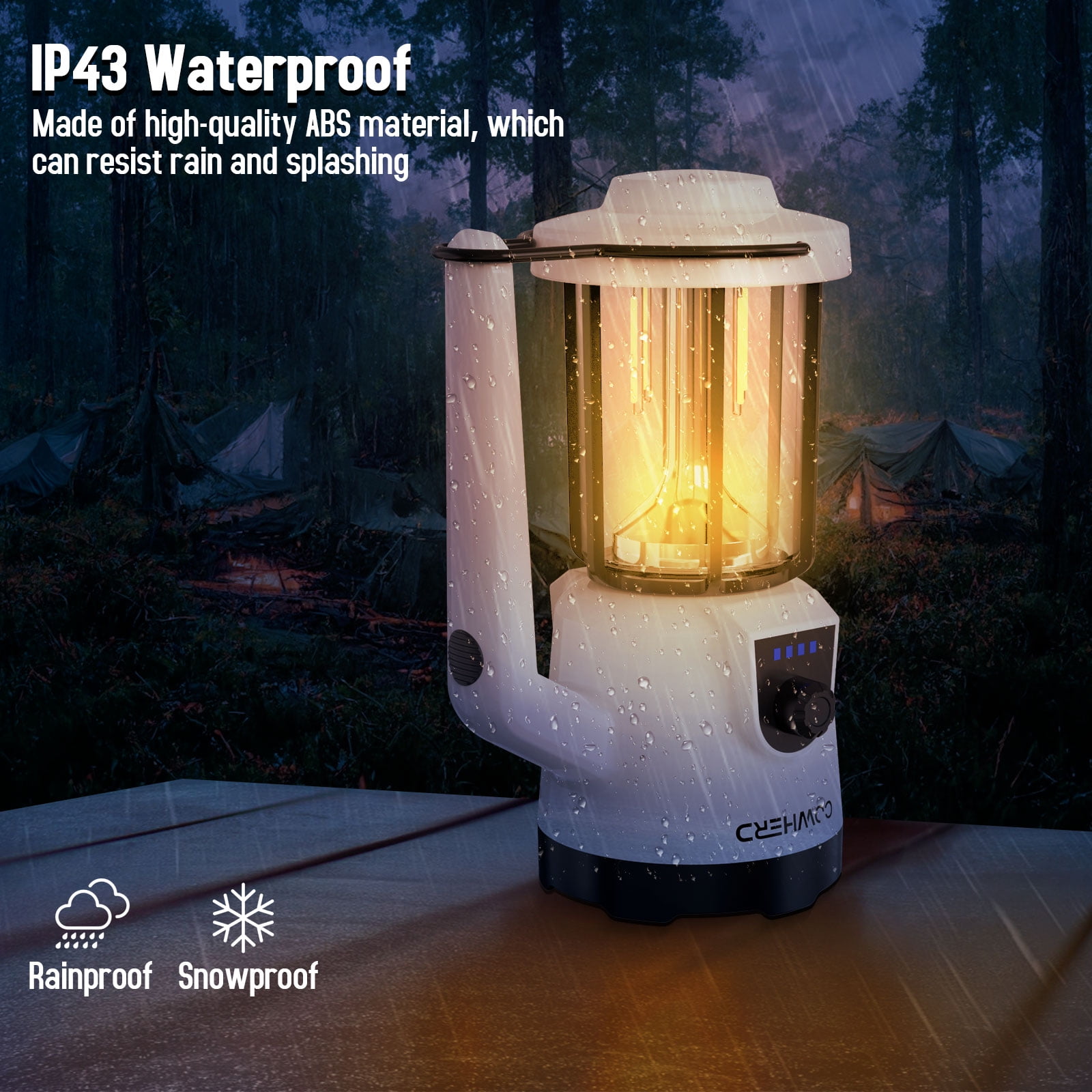 COWHERD Camping Lantern Rechargeable, Flashlight Spotlight, Bright Light for Emergency, Power Outage