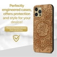 thumbnail image 2 of Case Yard Wooden Case Outside Soft TPU Silicone, Slim Fit Shockproof Wood Protective Phone Cover for Girls Boys Men and Women, Supports Wireless Charging Rose Flower Design case for iPhone-11-Pro, 2 of 7