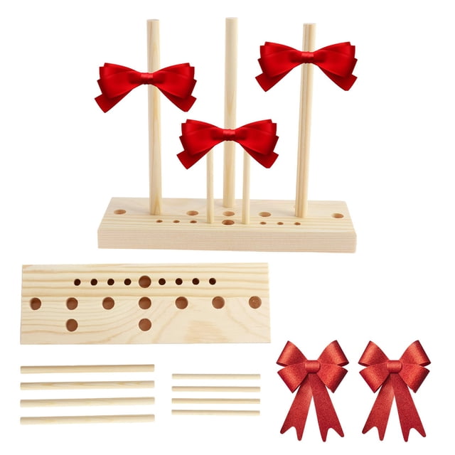 Riforla Bow Making Tool for Ribbon Maker Bow Ribbon Decorative Tool Adjustable with Board Sticks Bow Making Tool for Ribbon Wreath Bow Making Maker for Making Bows Event & Party C 17.7x5.7x1.5cm