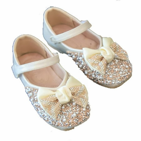 

MIASHUI Baby Shoes Soft Bottom Girls Princess Shoes With Bow With Sequins Toddler Shoes Colorful Diamond Bow Princess Shoes 1-10.5Y