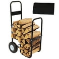 thumbnail image 2 of Sunnydaze Outdoor Steel Firewood Log Cart with Pneumatic Tires and PVC Protective Cover, 2 of 14