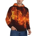 thumbnail image 2 of Balery Fiery Orange Flames Energy Pattern Mens Hoodie Kangaroo Pocket Hoodie Pullover Hooded Sweatshirt Ideal for Daily Wear Travel and Home-Large, 2 of 7