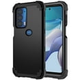 thumbnail image 7 of For Motorola Moto Edge 2021, Slim Dual Layer 3 in 1 Heavy Duty Protection Hybrid Hard PC Soft Silicone Rugged Bumper Anti Slip Full-Body Protective Cases For Motorola Moto Edge 2021, Black, 7 of 7