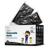 WeCare Disposable Face Mask, 3-Ply with Ear Loop (50 Individually Wrapped) - For KIDS - Black