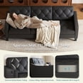 thumbnail image 4 of LAZZO 83" 3-Seater Couch, Faux Leather Tufted Design with High-Resilience Foam for Living Room and Office, Black, 4 of 7