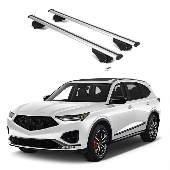 ERKUL Roof Rack Cross Bars for Acura MDX 2022-2025 | Aluminum Crossbars with Anti Theft Lock for Rooftop | Compatible with Flush Rails - Silver