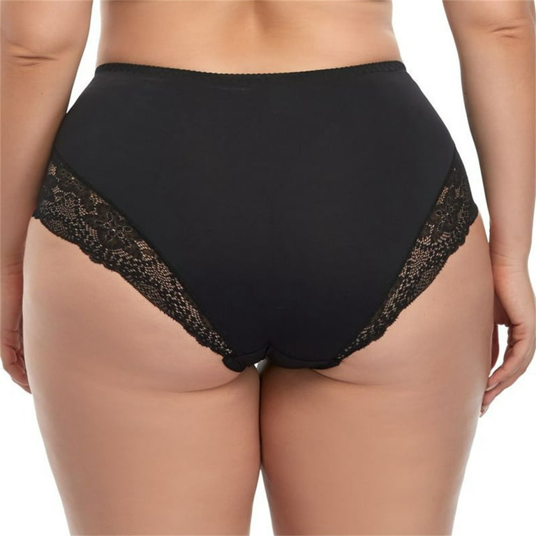 Cheap 3Piece/Lot Mid-High Waist Women's Panties Lace Breathable Tummy Plus  Size Women's Triangle Pants Underwear Briefs