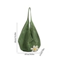 thumbnail image 3 of Rijanmt Handmade Knitted Shoulder Bag,Stylish Mesh Beach Bag with Decorative Flower,Extra Large Tote Bag 18.5" L 19.3" H,Women's Summer Vacation Boho Handbag for Holiday Market,Cotton,Green, 3 of 6