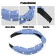 thumbnail image 4 of Unique Bargains 1 Pcs Hairband for Women Satin Knotted Pearl Headband Blue 1.1 Inch Wide, 4 of 7