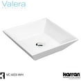 thumbnail image 4 of Karran Usa Vc-603 Valera 16-1/4" Square Vitreous China Vessel Bathroom Sink - White, 4 of 6