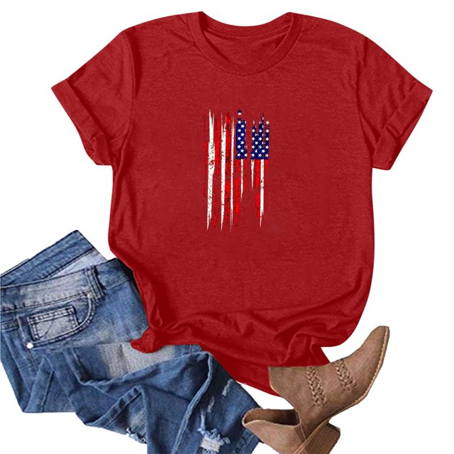 Fiudx Camisas para Mujer Blusa de Manga Corta con Estampado de Moda para Mujer, Divertida Camiseta con Cuello Redondo