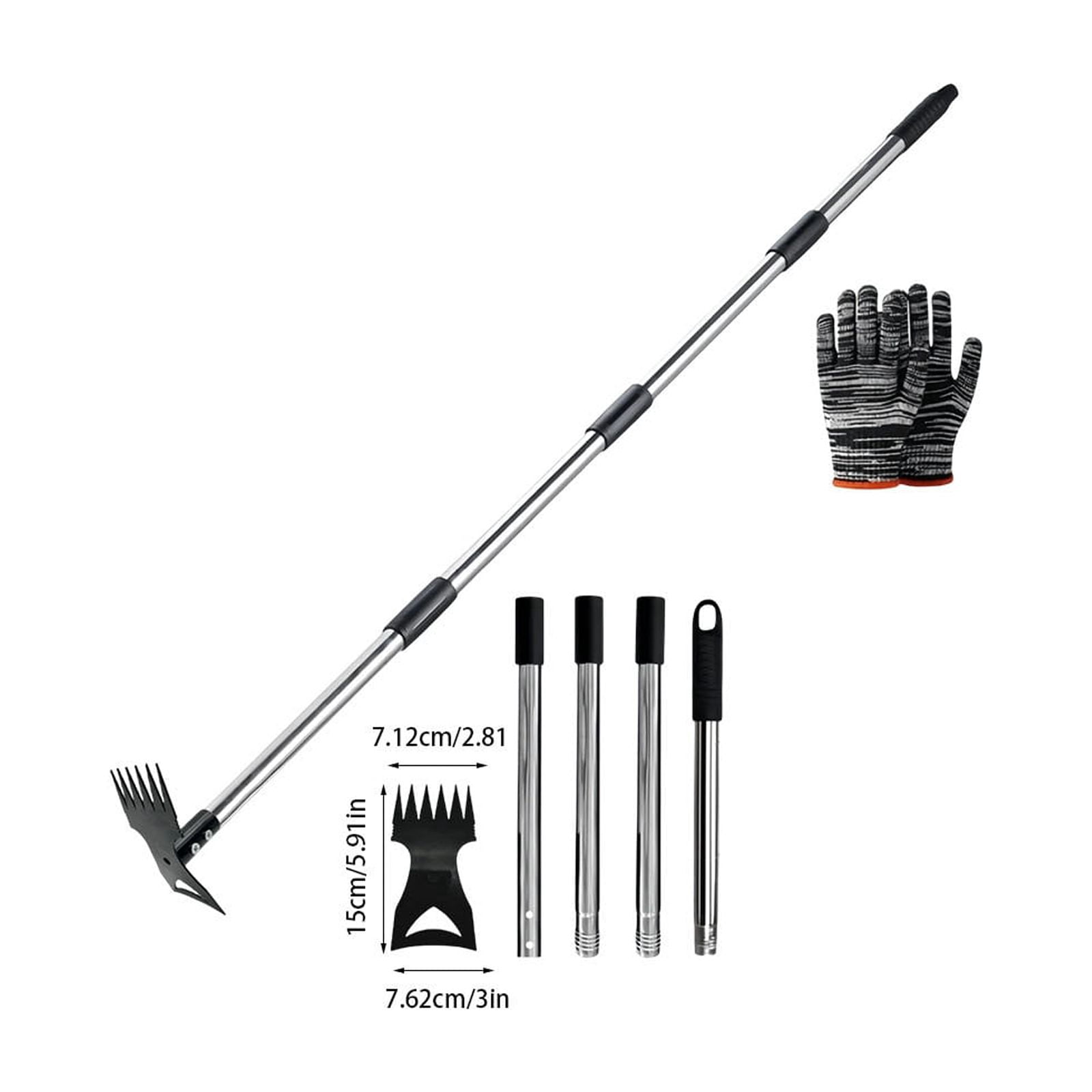 Sentmoon Stainless Steel Garden Hoe And Weeding Rake 58.3 in Long Dual-Purpose Hand Cultivator Heavy-Duty Digging Tool For Loosening Soil Weeding Planting Outdoor Yard Gardening Tool