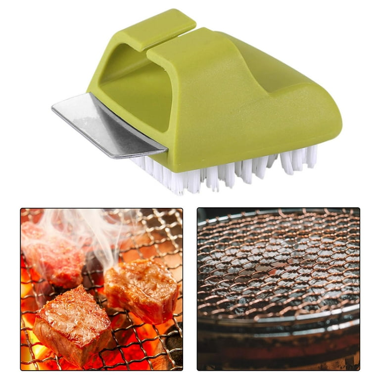 Grill Brush and Scraper Barbecue Brushes Anti Scald Portable Outdoor Grill  Brush Grilling Grate Cleaner for Grilling Rack Dad Gifts Camping Green