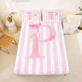 thumbnail image 5 of Manfei Modern Geometric Pattern Queen Sheets,Pink Personalized Letter P Gifts Queen Sheet Sets,4-Piece,1 Flat Sheet,1 Fitted Sheet and 2 Pillowcases, 5 of 6