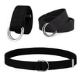thumbnail image 2 of Yiasten Metal double D-ring Canvas belt, Fashionable Clothing Accessory Unisex, Casual Business Style, Black,51", 2 of 9