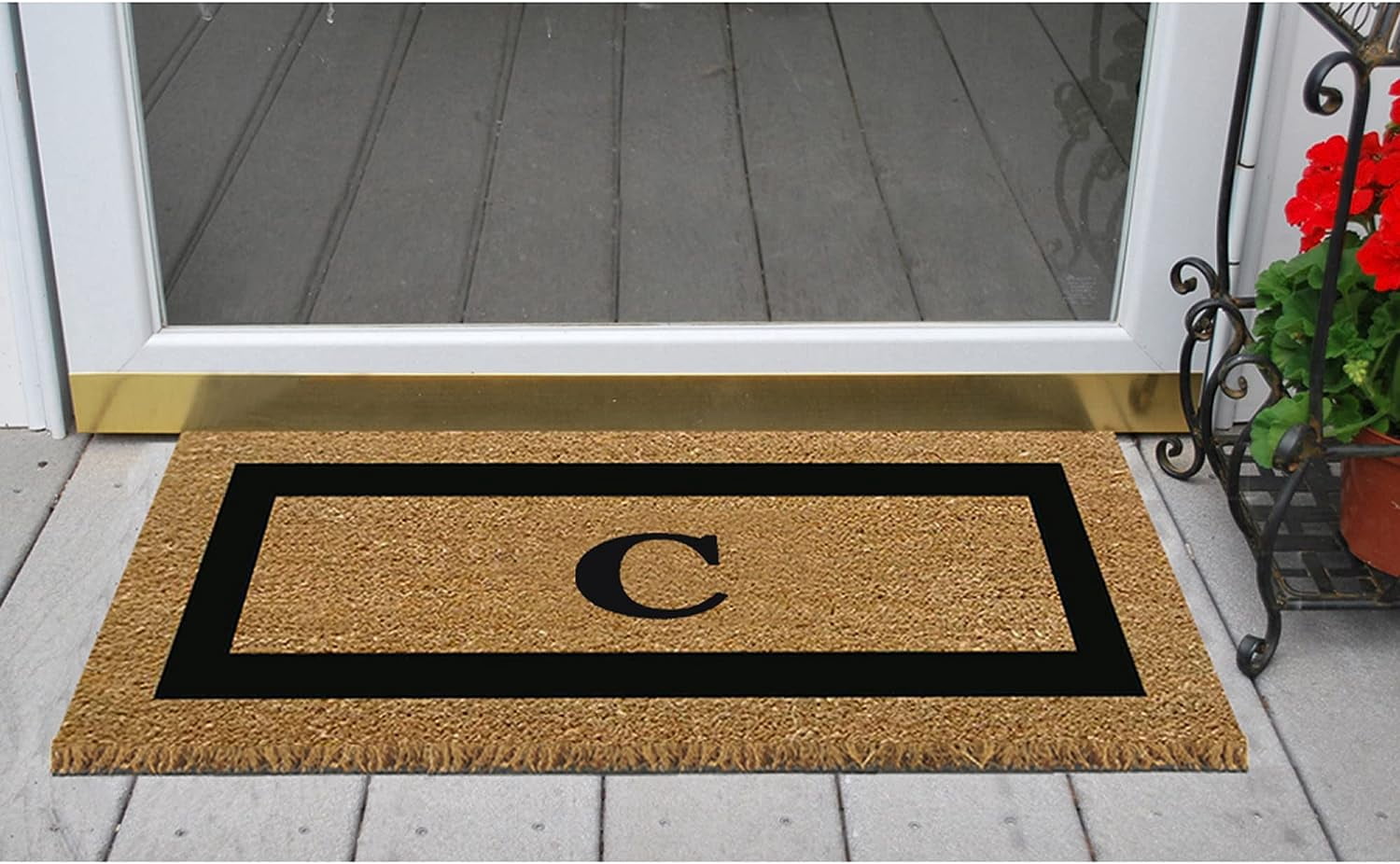 Legendary Doormats 20" x 36" Monogrammed Coir Doormat for Entryway Indoors or Outdoors with Non Slip Rubber Bottom - Monogram C