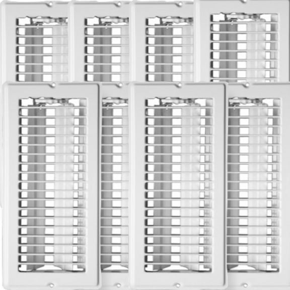 Continental Industries White Floor Registers 4 X 12 (8 Pack)
