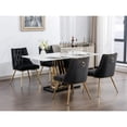 thumbnail image 2 of Modern Dining Chair Black Set of 2 Gold Metal Legs Living Room Kitchen, 2 of 5