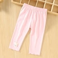 thumbnail image 3 of DJDLJWCJ Baby Girls Wide Leg Joggers Pants Elastic Waist Breathable Ribbed Casual Pants Solid Color Stretch Soft Pants Pink Size 9-12M, 3 of 10